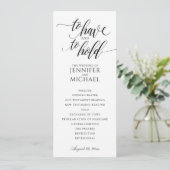 Elegante Hochzeitsprogramme mit Typografie | Schwa Programm (Stehend Vorderseite)