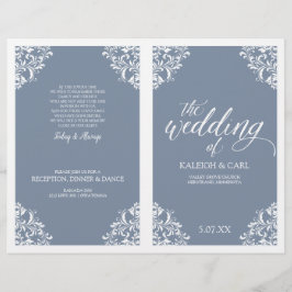 Elegante Hochzeitsprogramme - Nadine (Dusty Blue)