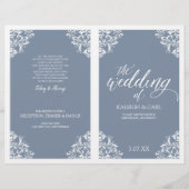 Elegante Hochzeitsprogramme - Nadine (Dusty Blue) (Vorderseite)