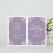 Elegante Hochzeitsprogramme -Nadine (Lavendel) (Stehend Vorderseite)