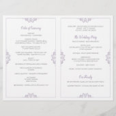 Elegante Hochzeitsprogramme -Nadine (Lavendel) (Rückseite)
