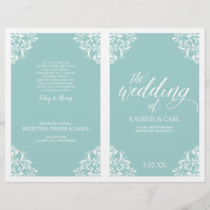 Elegante Hochzeitsprogramme - Nadine (Light Turquo