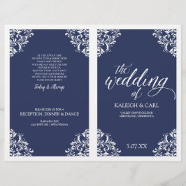 Elegante Hochzeitsprogramme - Nadine (Navy Blue)