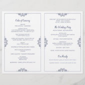 Elegante Hochzeitsprogramme - Nadine (Navy Blue) (Rückseite)