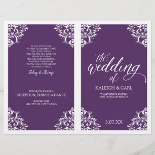 Elegante Hochzeitsprogramme - Nadine (Plum / Lila)