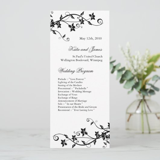 Elegante Hochzeitsprogramme Programm (Stehend Vorderseite)