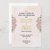 Elegante Hochzeitsreise Einladung (Vorne/Hinten)