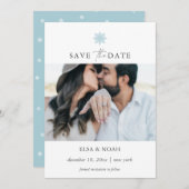 Elegante Hochzeitsreise mit dem Foto Save The Date (Vorne/Hinten)