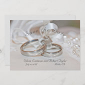 Elegante Hochzeitsringe Save the Date Einladung (Vorne/Hinten)
