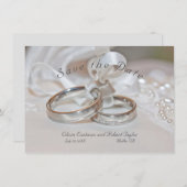Elegante Hochzeitsringe Save the Date Einladung (Vorne/Hinten)