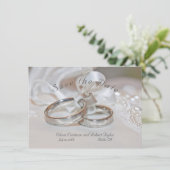 Elegante Hochzeitsringe Save the Date Einladung (Stehend Vorderseite)