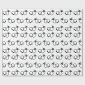 Elegante Hochzeitsringe Schwarz und Weiß nahtlos Geschenkpapier (Flach)