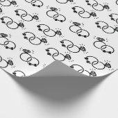 Elegante Hochzeitsringe Schwarz und Weiß nahtlos Geschenkpapier (Ecke)