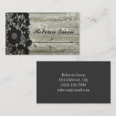 Elegante Hochzeitssaison mit schwarzem Spitzenholz Visitenkarte (Vorne/Hinten)