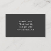 Elegante Hochzeitssaison mit schwarzem Spitzenholz Visitenkarte (Rückseite)