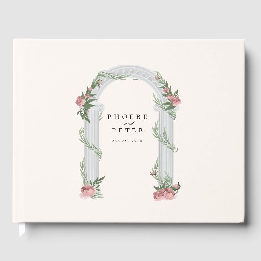 Elegante Hochzeitssäule im Garten Gästebuch (Vorderseite)