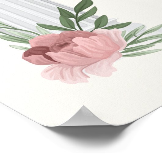 Elegante Hochzeitssäule im Garten Poster (Ecke)