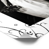 Elegante Hochzeitsschrift Foto Print Poster (Ecke)