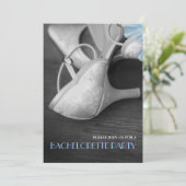 Elegante Hochzeitsschuhe Fotografie Bachelorette Einladung (Stehend Vorderseite)