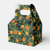 Elegante Hochzeitsschwarz und orange Rose Geschenkschachtel (Rückseite)