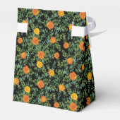 Elegante Hochzeitsschwarz und orange Rose Geschenkschachtel (Rückseite)