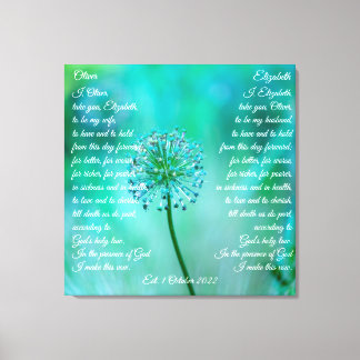 Elegante Hochzeitsschwöre anpassbare Canvas Print Leinwanddruck