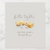 Elegante Hochzeitsshower mit Brot und Butter Weinetikett (Einzelnes Label)