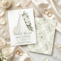 Elegante Hochzeitsshower mit Hochzeitskleid