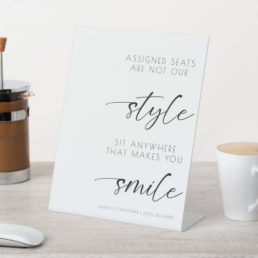 Elegante Hochzeitssitze sind nicht unser Stil Sockelschild (In SItu)