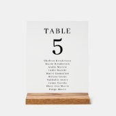 Elegante Hochzeitssitze Transparente Tischnummer Acrylschild (Vorderseite)