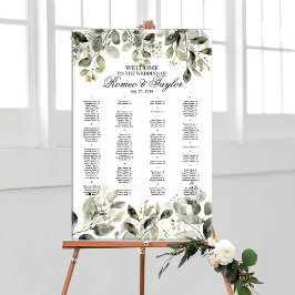 Elegante Hochzeitssitzkarte mit Grün Poster
