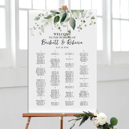 Elegante Hochzeitssitzkarte mit Grün Poster