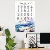 Elegante Hochzeitssitzkarten finden Ihren Sitzplat Poster (Heimbüro)