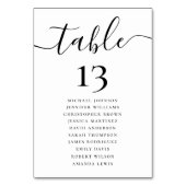 Elegante Hochzeitsskizze für Tischnummer und Sitzp (Rückseite)