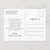 Elegante Hochzeitsskript-Dankeschön-Foto Postkarte (Rückseite)