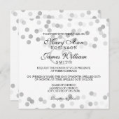 Elegante Hochzeitsslifte Imitate Silberstreifen Gl Einladung (Vorne/Hinten)