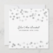 Elegante Hochzeitsslifte Imitate Silberstreifen Gl Einladung (Rückseite)