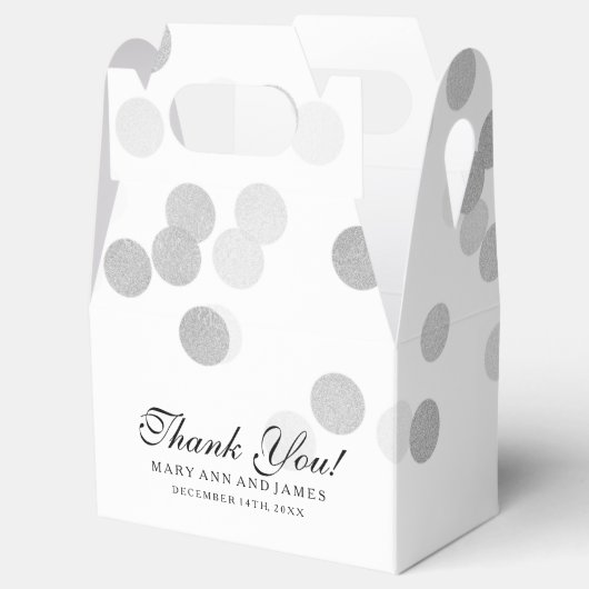 Elegante Hochzeitsslifte Imitate Silberstreifen Gl Geschenkschachtel (Geöffnet)