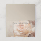 Elegante Hochzeitssommer Platzkarte Rose (Außenseite Aufgefaltet)