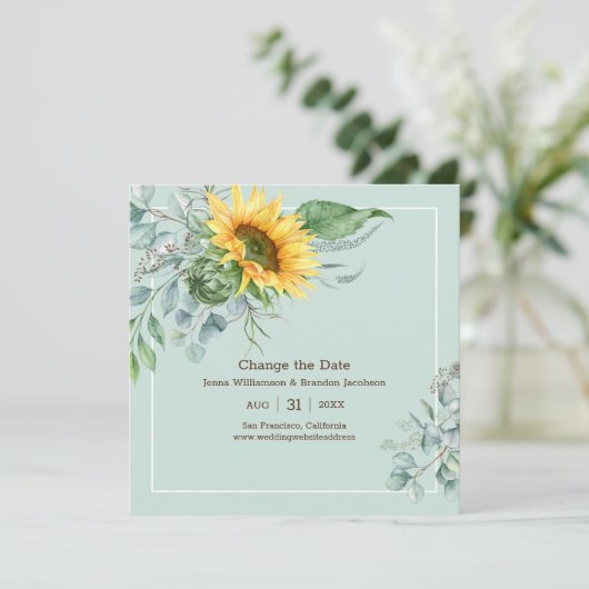 Elegante Hochzeitssonne Save The Date (Stehend Vorderseite)