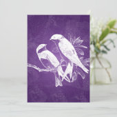 Elegante Hochzeitssorgen Lila Einladung (Stehend Vorderseite)