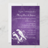 Elegante Hochzeitssorgen Lila Einladung (Rückseite)