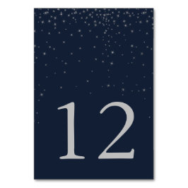 Elegante Hochzeitsstars der Marine und Silber Tischnummer