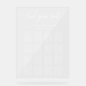 Elegante Hochzeitsstichtabelle Acrylschild (Vorderseite)