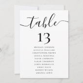 Elegante Hochzeitsstichtabelle für die Tischnummer (Vorderseite)