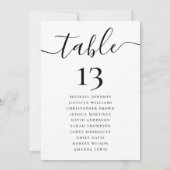 Elegante Hochzeitsstichtabelle für die Tischnummer (Rückseite)