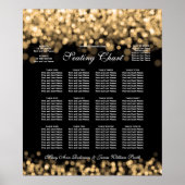 Elegante Hochzeitsstichtabelle Gold Lights Poster (Vorne)