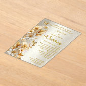 Elegante Hochzeitsstiftung Floral Cream Gold Schme Acryleinladungen (Ablage )