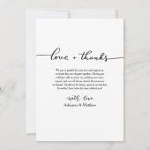 Elegante Hochzeitsstiftung und Dankeschön-Script | Dankeskarte (Rückseite)