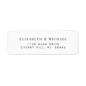 Elegante Hochzeitsstil-Rücksendeadresse (Vorne)